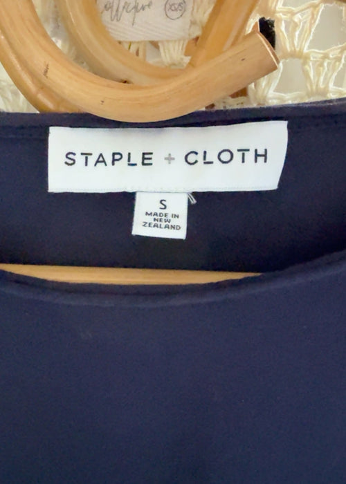 STAPLE + CLOTH // Navy Boat Neck Tee // Small