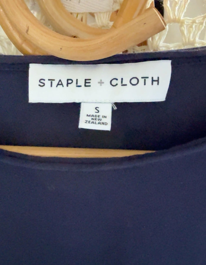 STAPLE + CLOTH // Navy Boat Neck Tee // Small