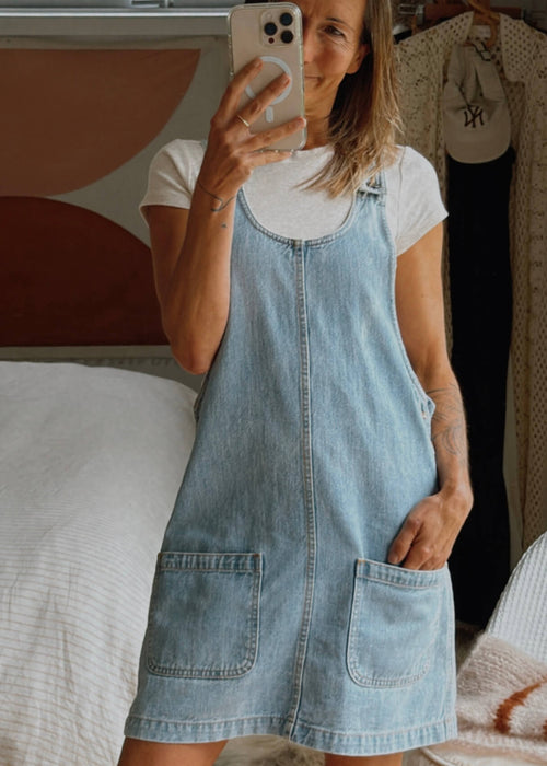 ALL ABOUT EVE Denim Pinafore Dress // Size 10
