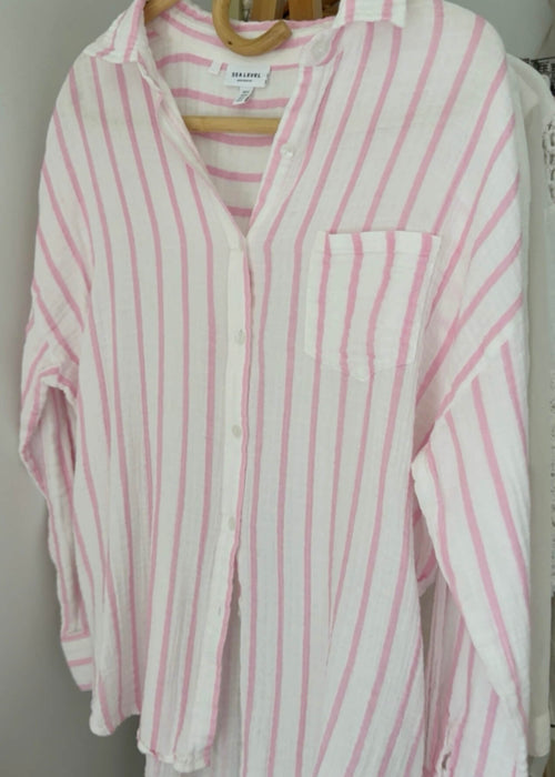 SEA LEVEL // Amalfi Beach Shirt // Pink // S/M