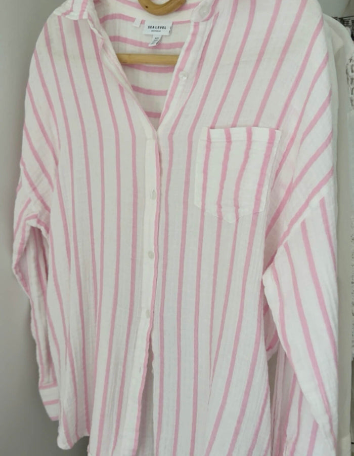 SEA LEVEL // Amalfi Beach Shirt // Pink // S/M