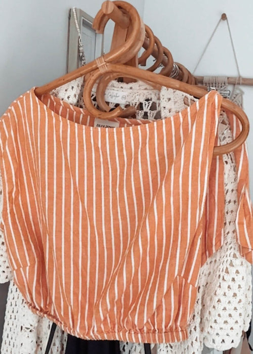 ZULU & ZEPHYR // Striped Cropped Blouse // Size 8 (US 4)