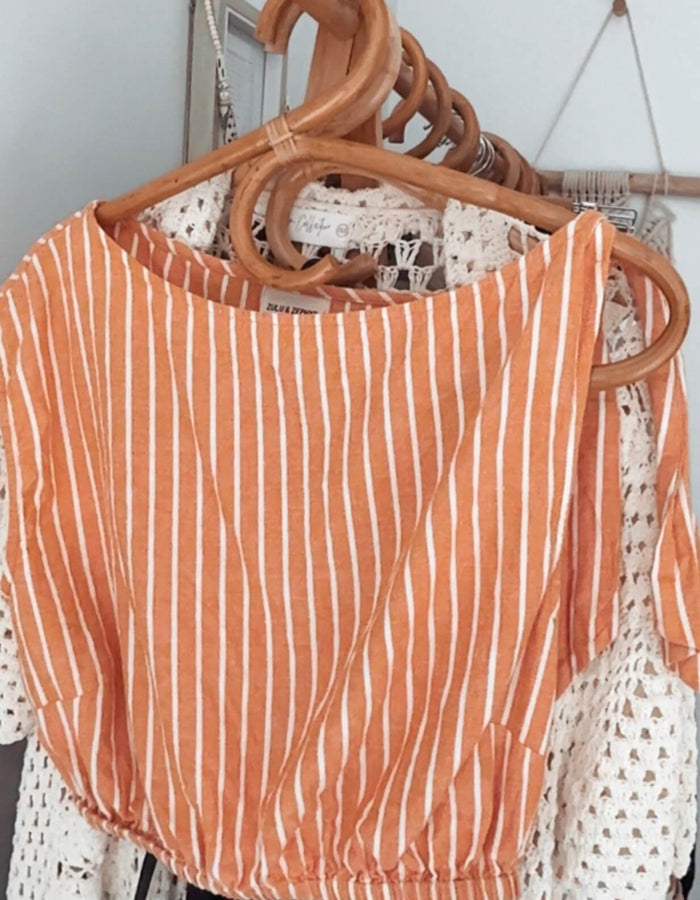ZULU & ZEPHYR // Striped Cropped Blouse // Size 8 (US 4)