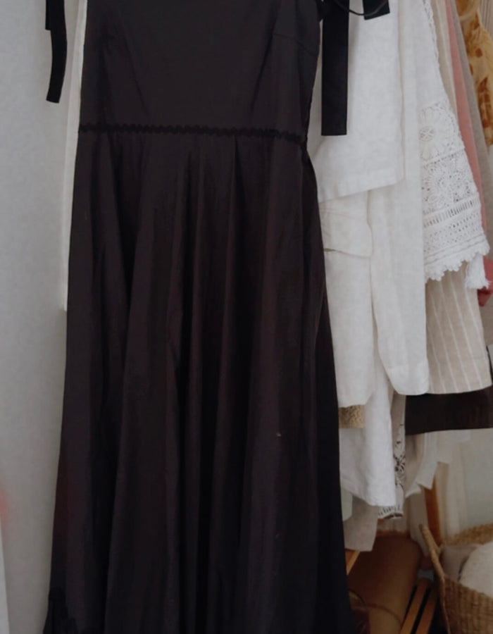 HAVEN // Brasilia Tie Maxi Dress // Black // SMALL