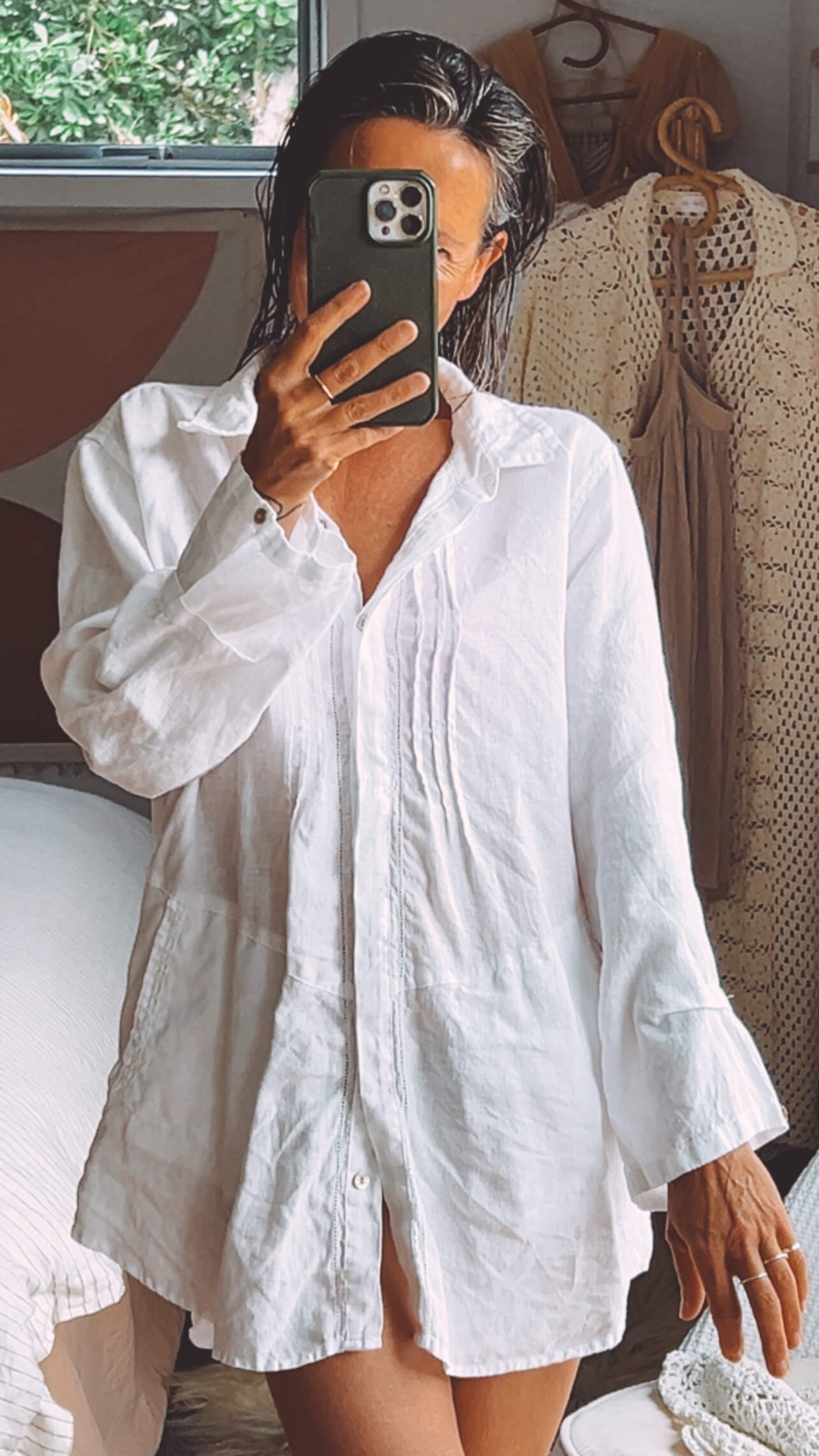 White Linen Shirt // S/M