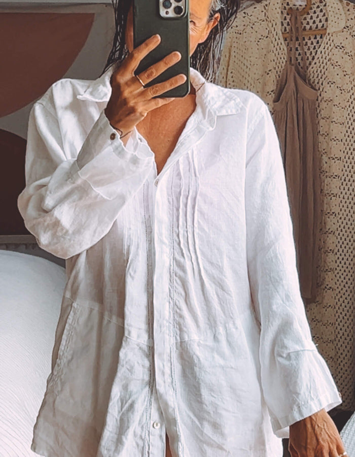 White Linen Shirt // S/M