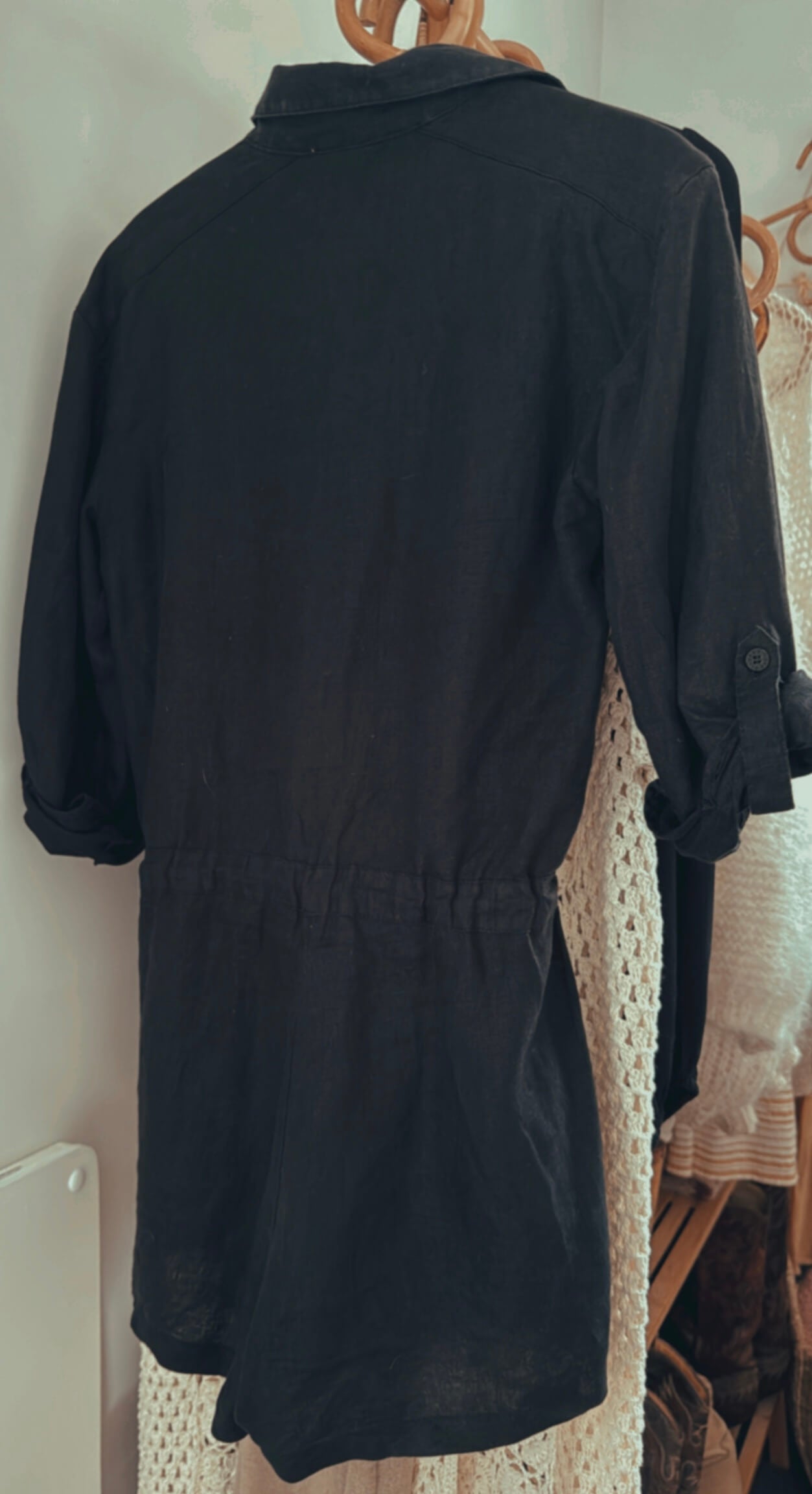 DECJUBA Black Linen Romper // Small