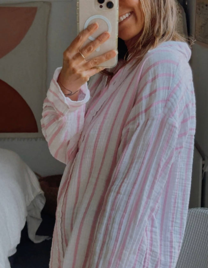 SEA LEVEL // Amalfi Beach Shirt // Pink // S/M