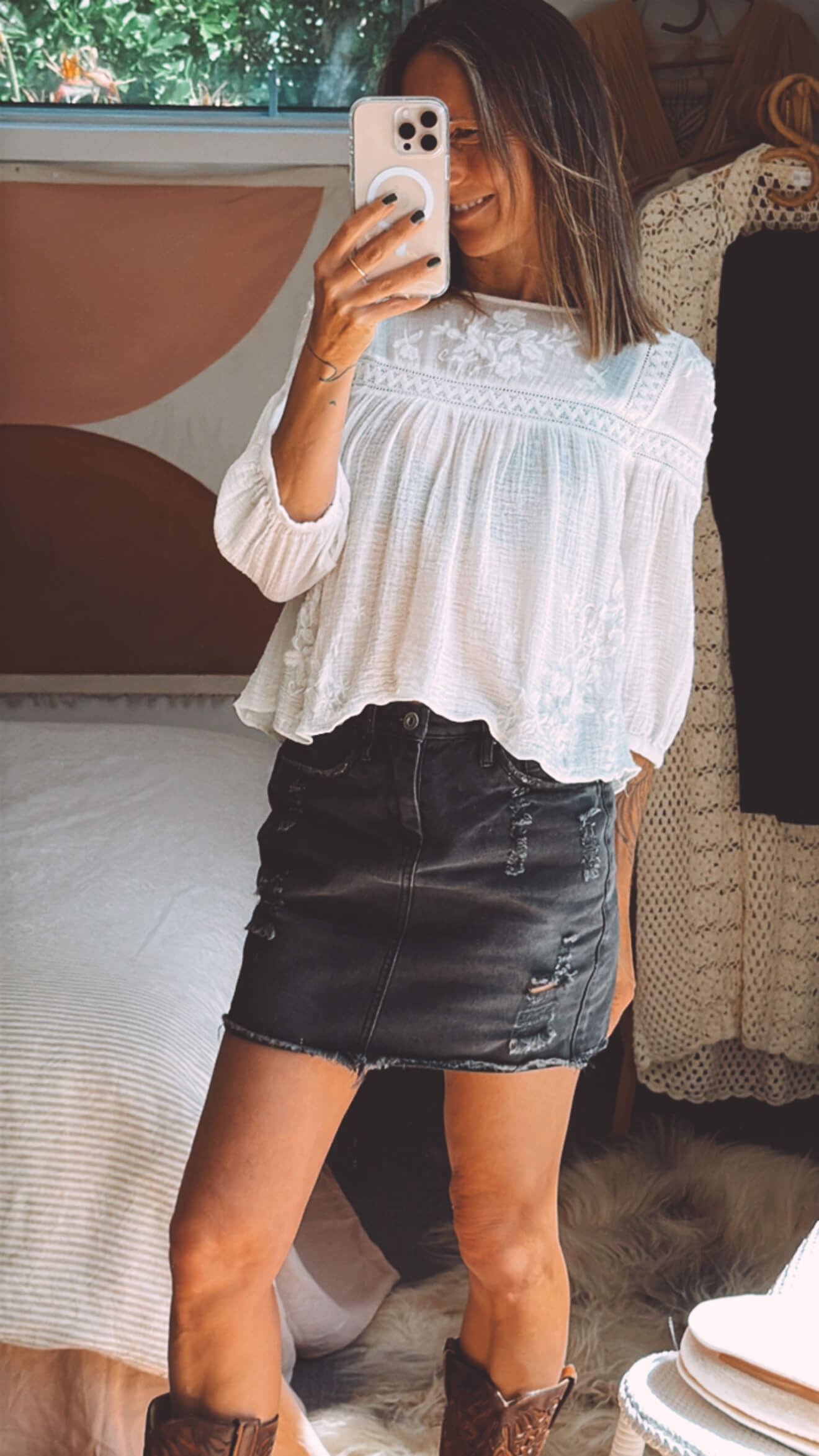 JUNKFOOD Denim Mini Skirt // Small