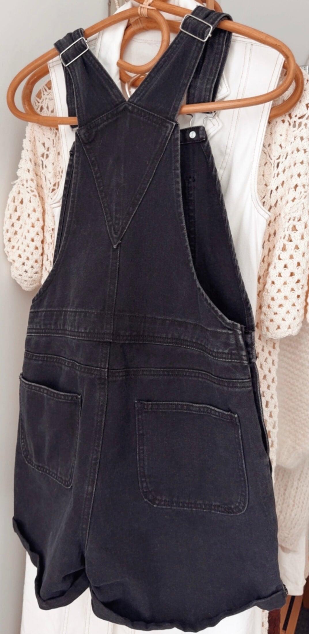 URBAN JEANS CO. // Denim Dungaree Shorts // Black // Size 8