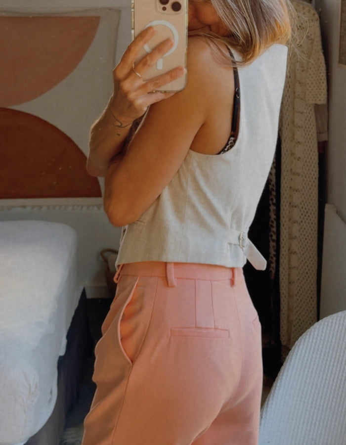 ZARA // High Waisted Tailored Pants // Coral // XS