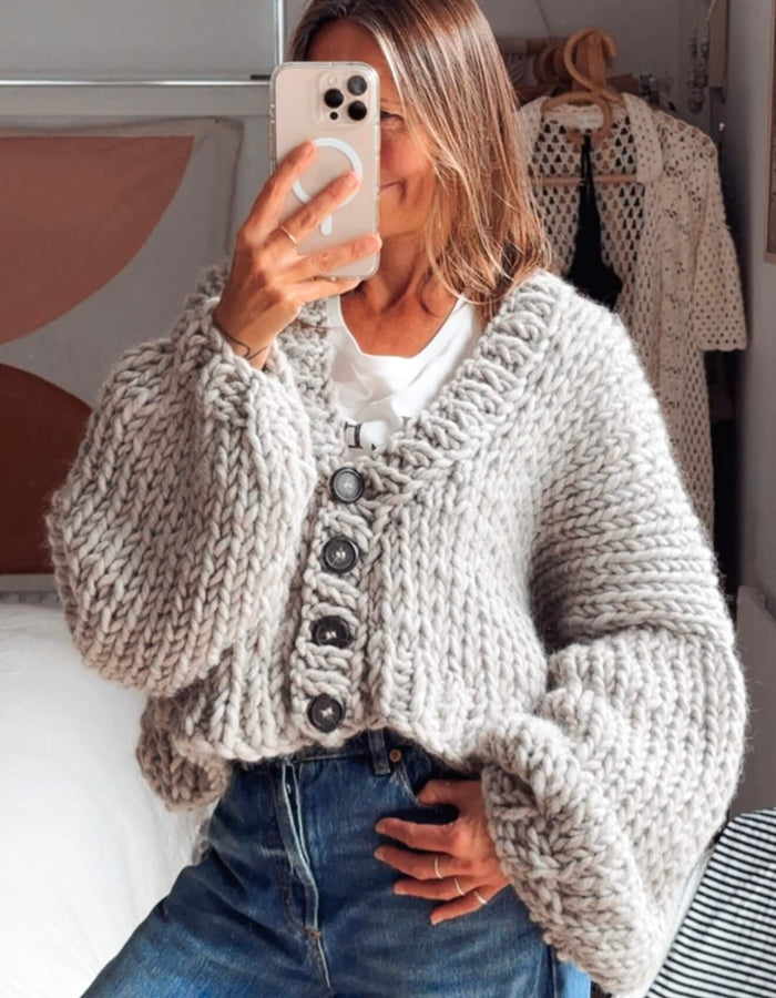 WORN + WILDER // The Basic Cardi // Silver Grey