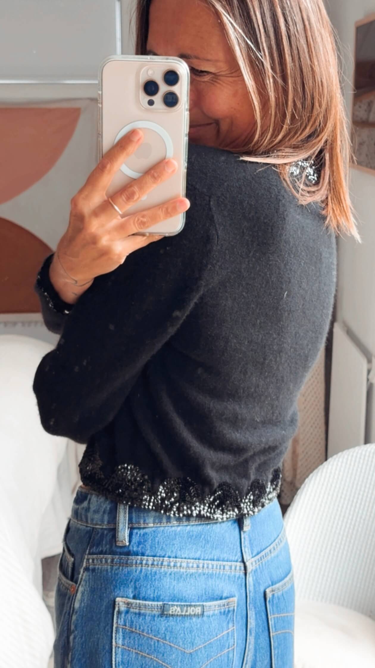 MADEMOISELLE // VINTAGE CROPPED CARDI // ANGORA/LAMBSWOOL // Small (EUR 36)