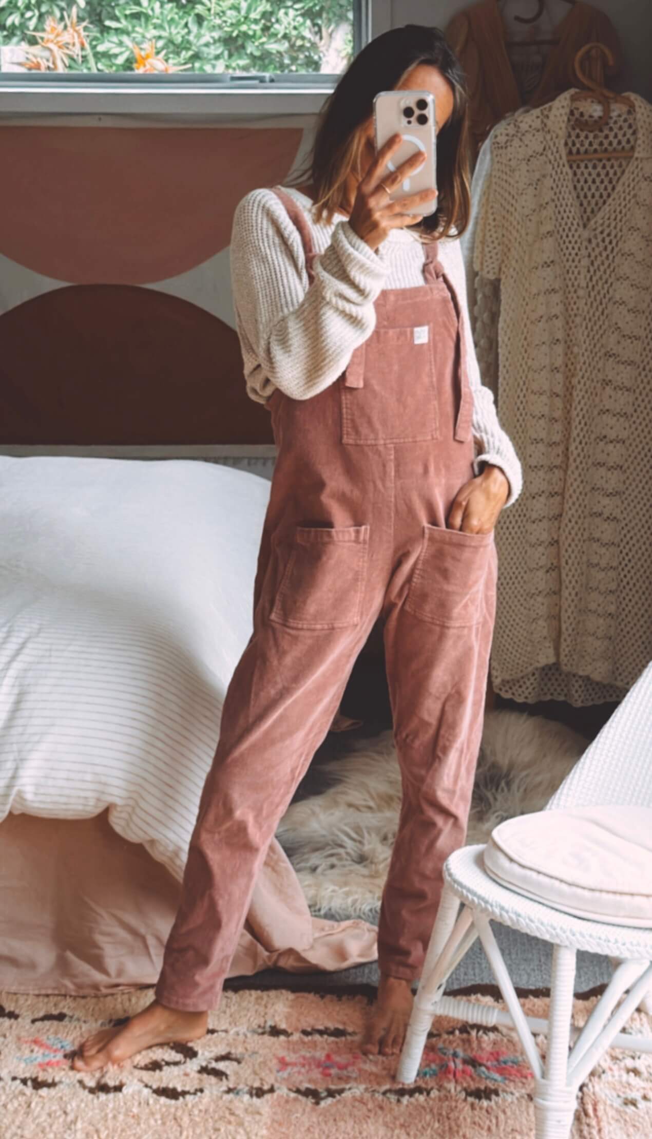 LUCY & YAK Corduroy Overalls // Dusky Pink  // Small