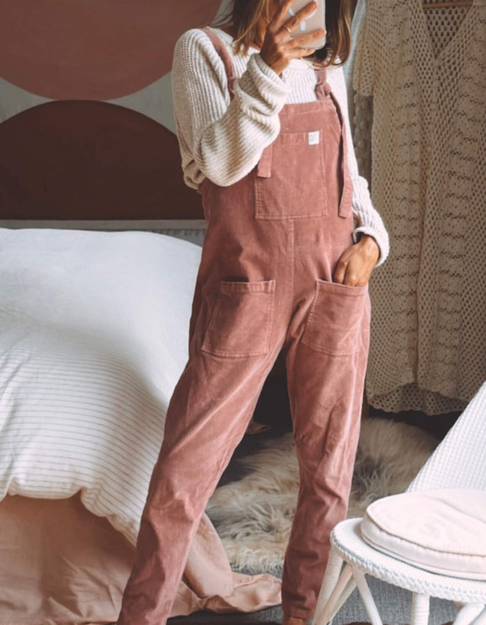 LUCY & YAK Corduroy Overalls // Dusky Pink  // Small