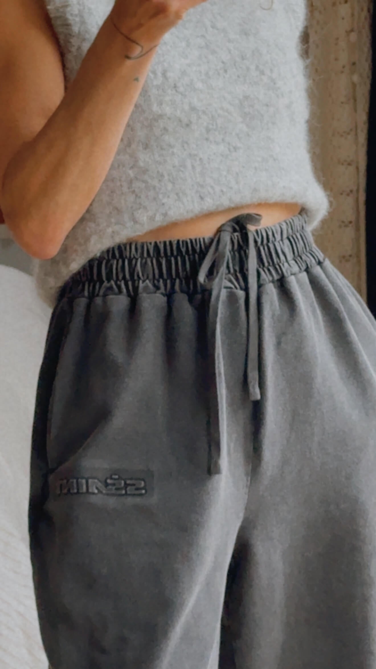 SŚAINT // ACID WASH TRACKPANT // CHARCOAL // XS/S