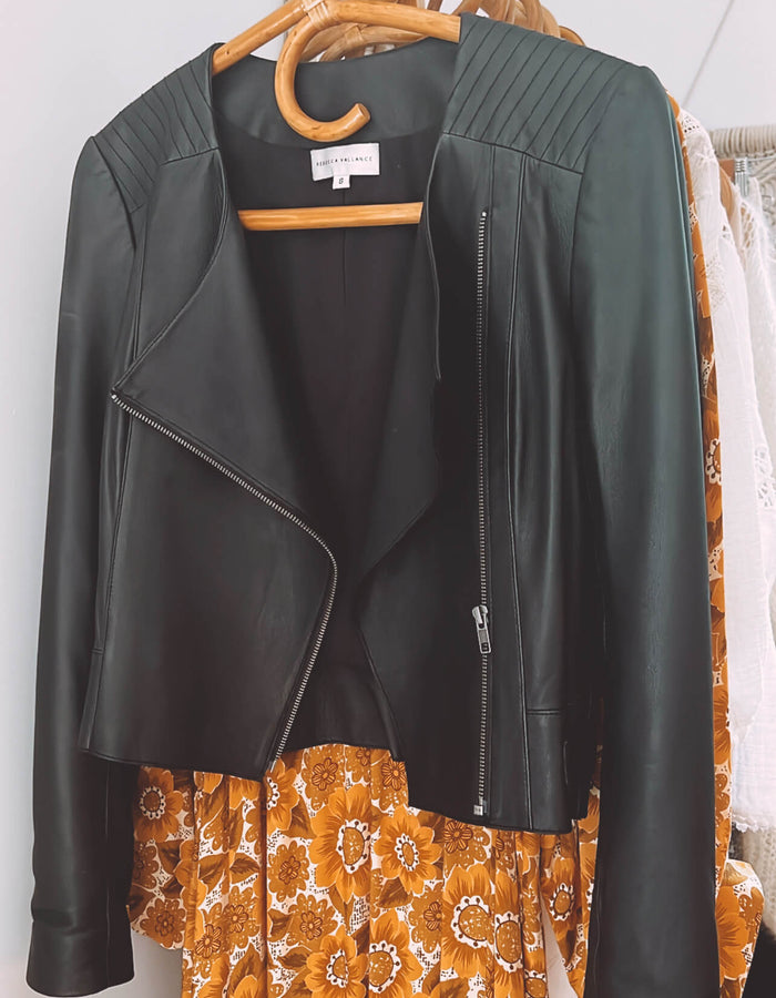 Rebecca Vallance Leather Jacket // Size 8