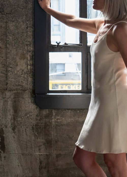 DEA // Aisling Short Organic Cotton Rib Dress // Cream // XS