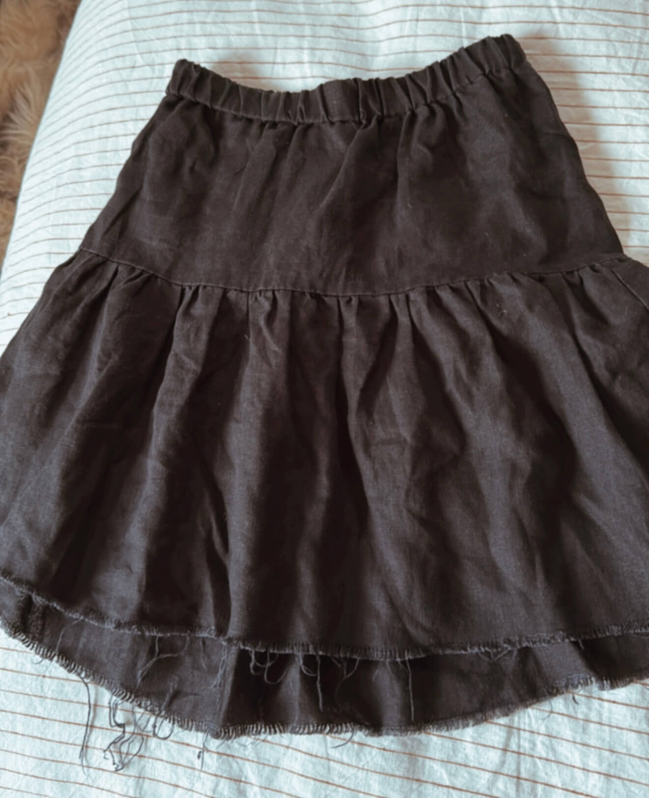 NECHE Black Linen Skirt // Small