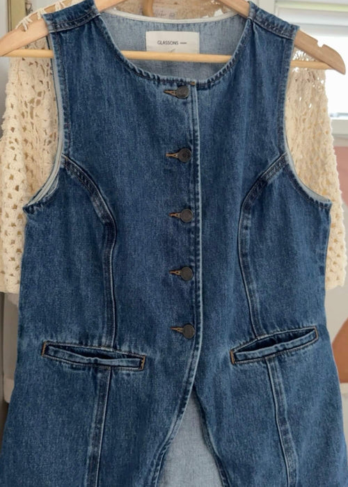GLASSONS // Denim Vest // Mid-Vintage Blue // Medium