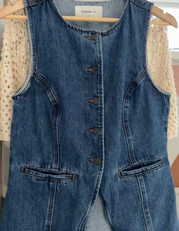 GLASSONS // Denim Vest // Mid-Vintage Blue // Medium
