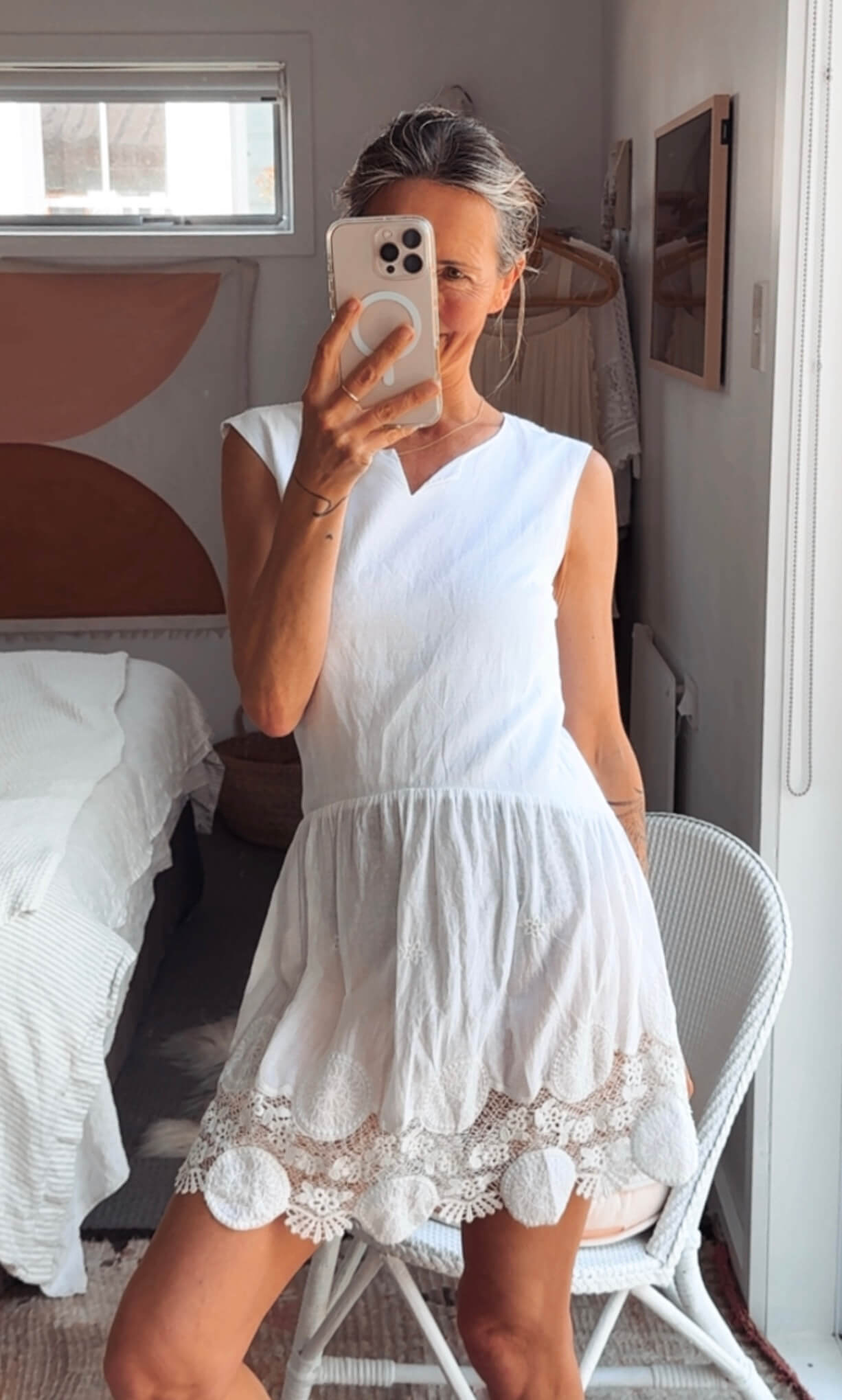 BLAK // Cotton Crochet Lace Mini Dress // White // Size 8