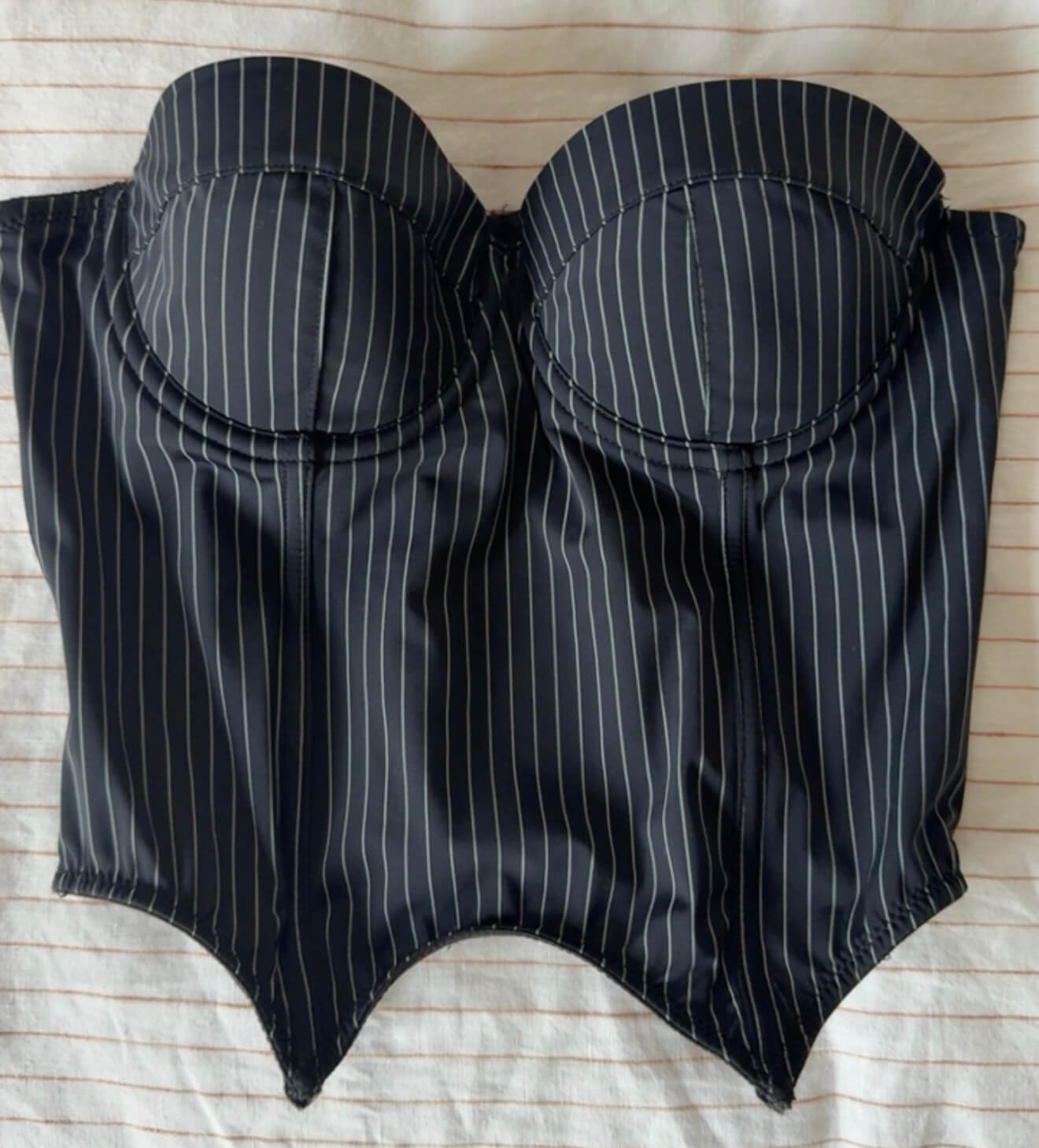 GLASSONS // Pinstriped Corset // Navy // Size 10
