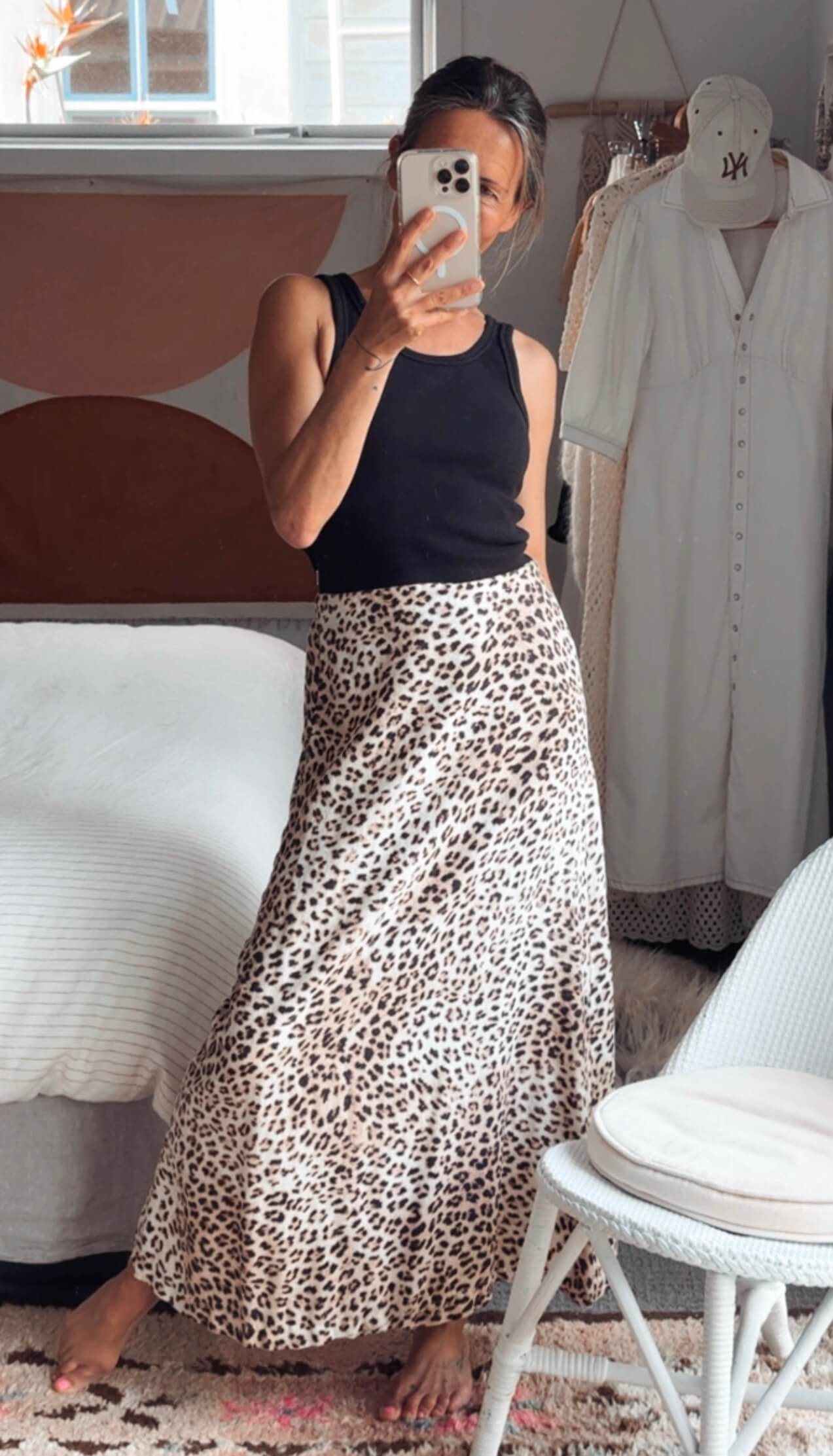 COTTON ON // Linen Blend Maxi Skirt // Animal Print // Size 6