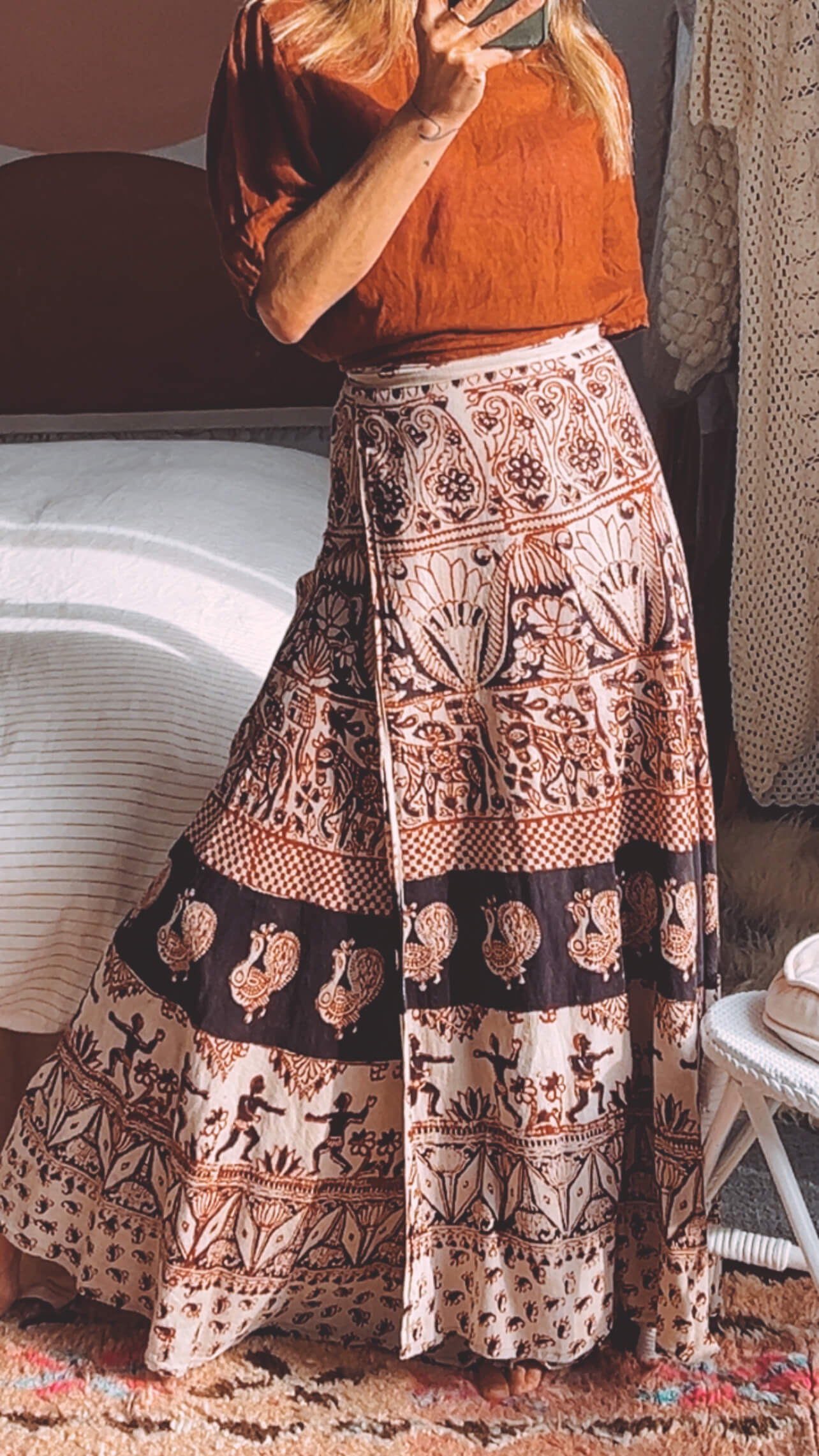 Indian Wrap Maxi Skirt // free Size