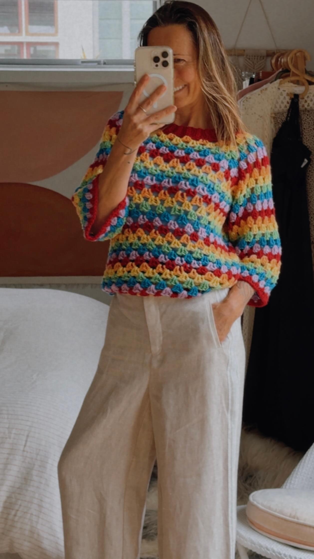 CROCHET JERSEY // Pure Wool // Free Size
