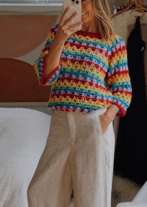 CROCHET JERSEY // Pure Wool // Free Size