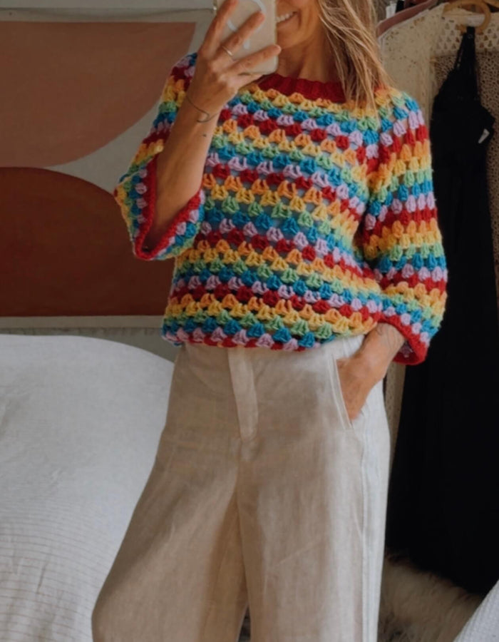 CROCHET JERSEY // Pure Wool // Free Size