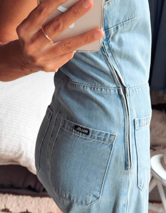 ROLLA'S // Sailor Jumpsuit // Pale Blue Denim // Small (best fit tall size 8)