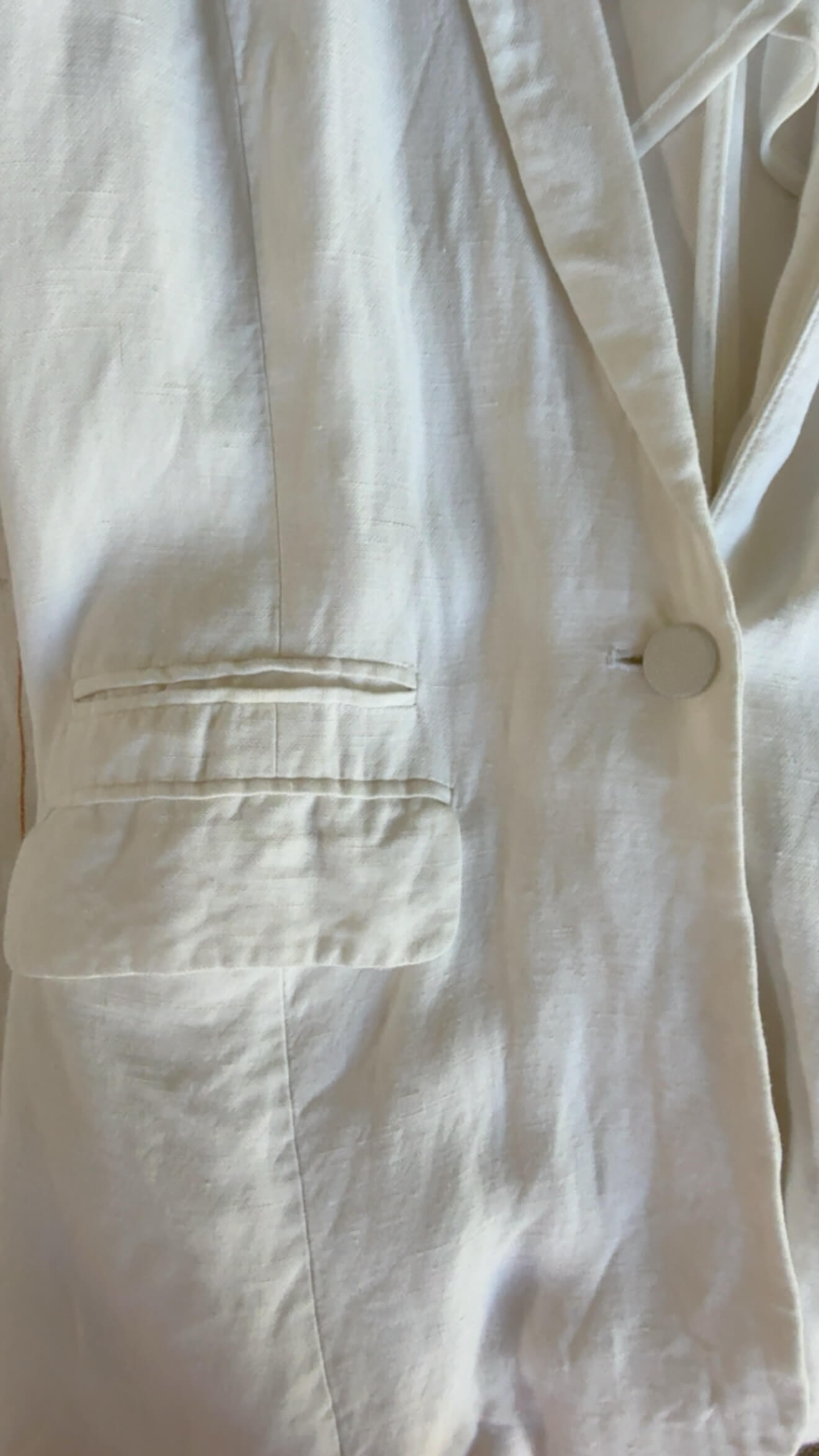 WanLi // White Linen Blazer/Sheer Sleeves // Small
