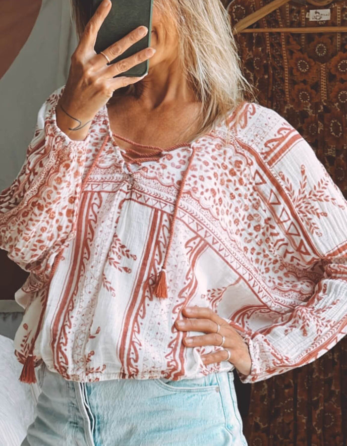 Free People Boho Blouse // Medium