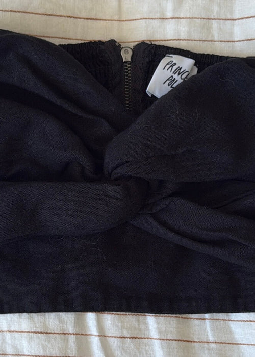 PRINCESS POLLY // Black Linen Bandeau // Size 8