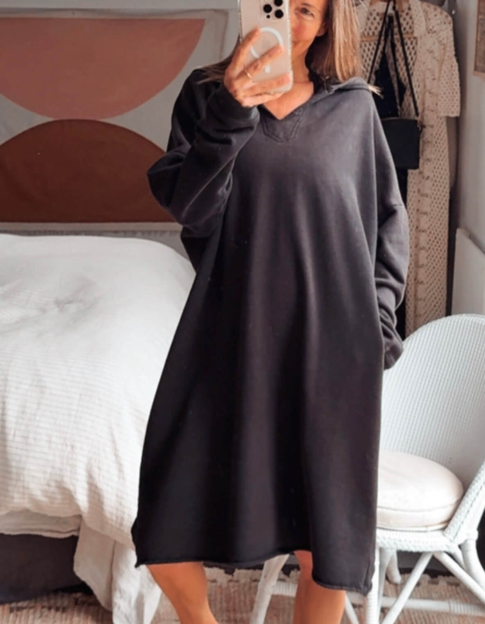 STAPLE + CLOTH // Sweatshirt Dress // Black // Small