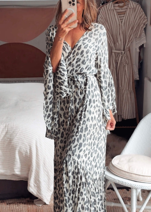 MARINA GRIMANI // Hawaii Leopard Wrap Dress // Free Size