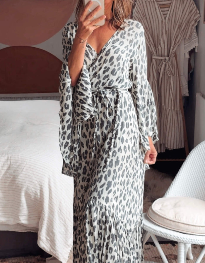 MARINA GRIMANI // Hawaii Leopard Wrap Dress // Free Size