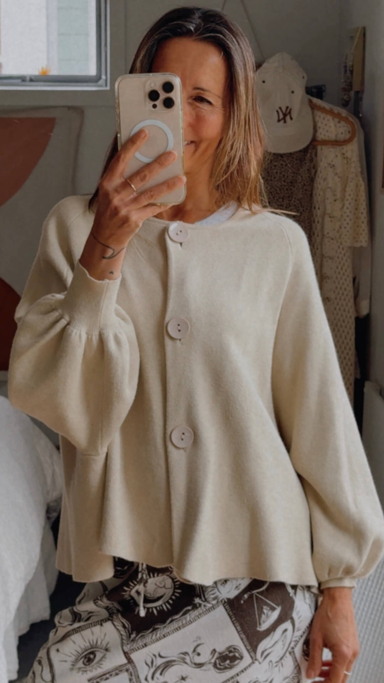 EB + IVE // BELL-SLEEVE CARDI // Fawn // Free Size