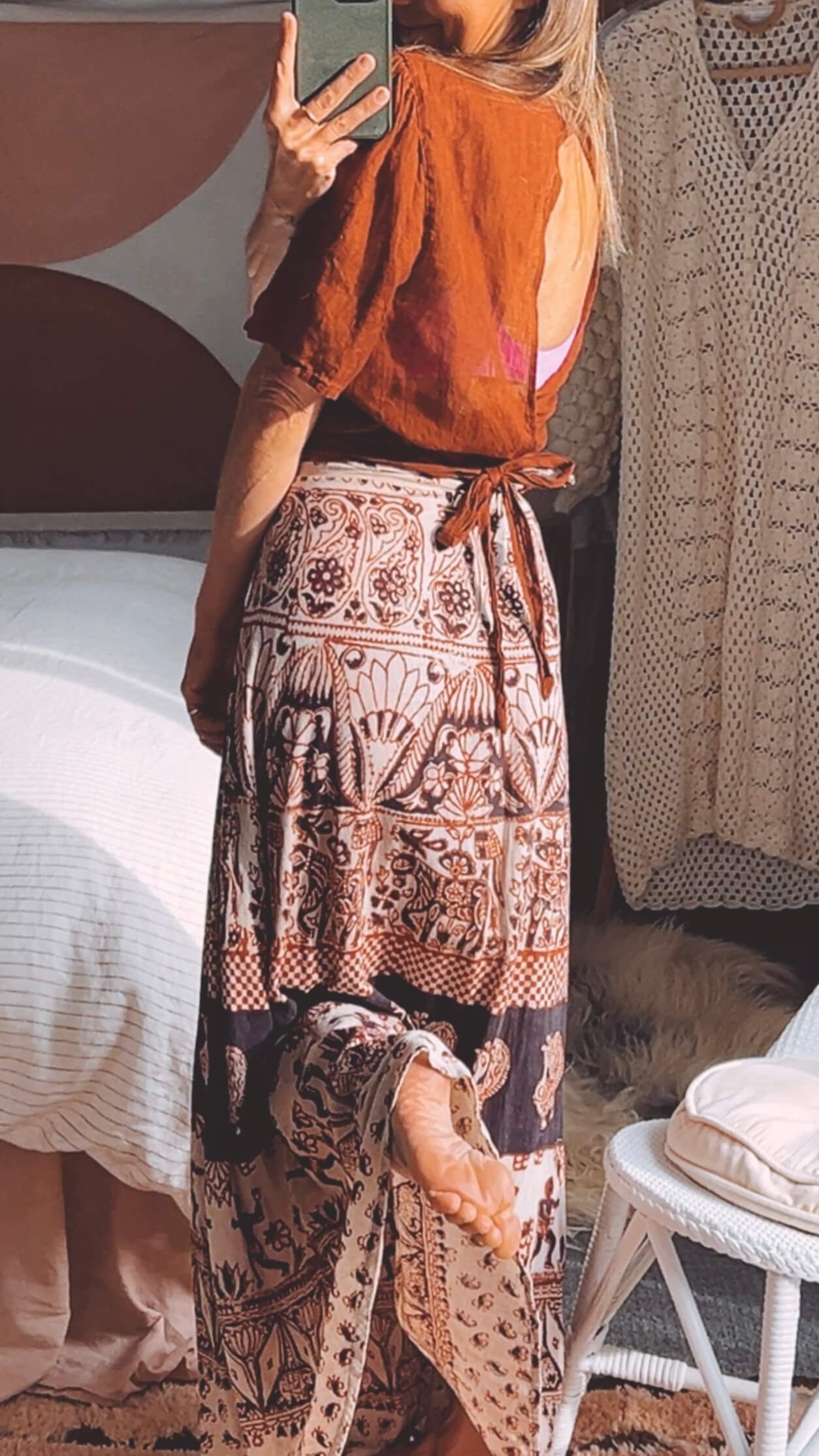 Indian Wrap Maxi Skirt // free Size