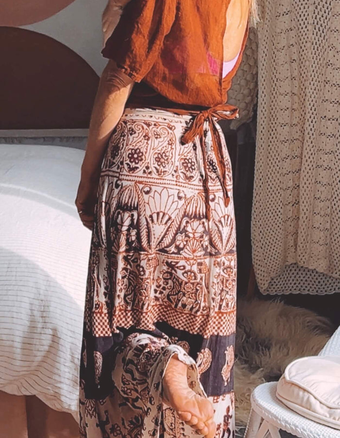 Indian Wrap Maxi Skirt // free Size