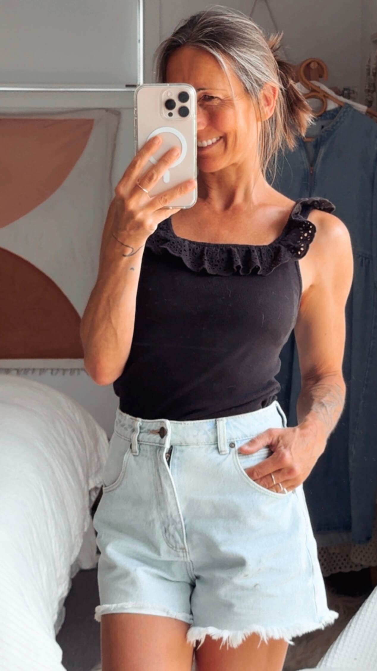 H&M // Black Cotton Cami // Small