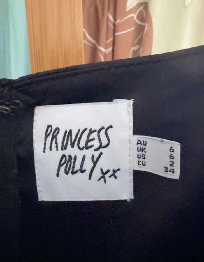 PRINCESS POLLY // Satin/Lace Dress // Black // Size 6