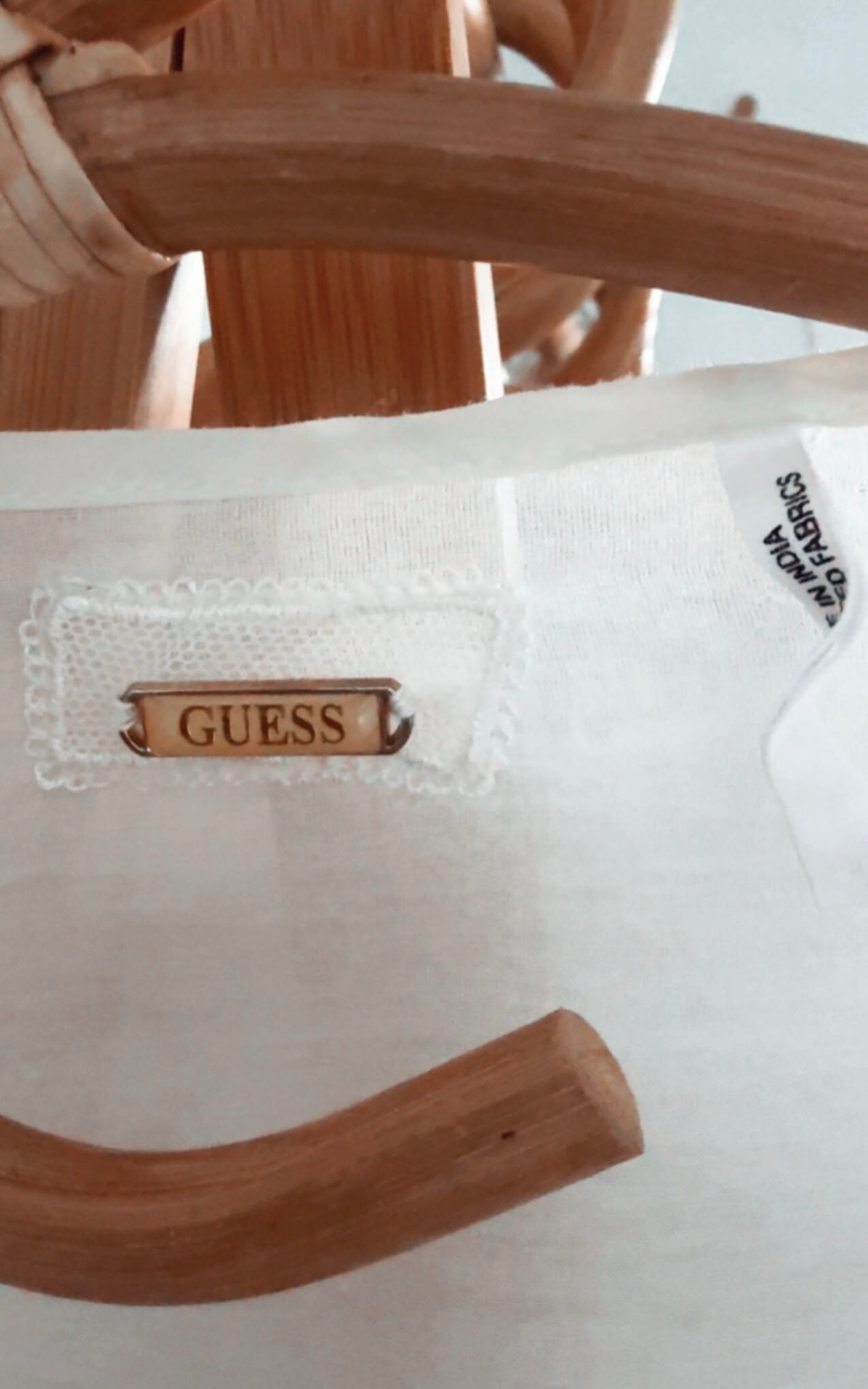 GUESS // Cotton & Silk Beaded Blouse // Small