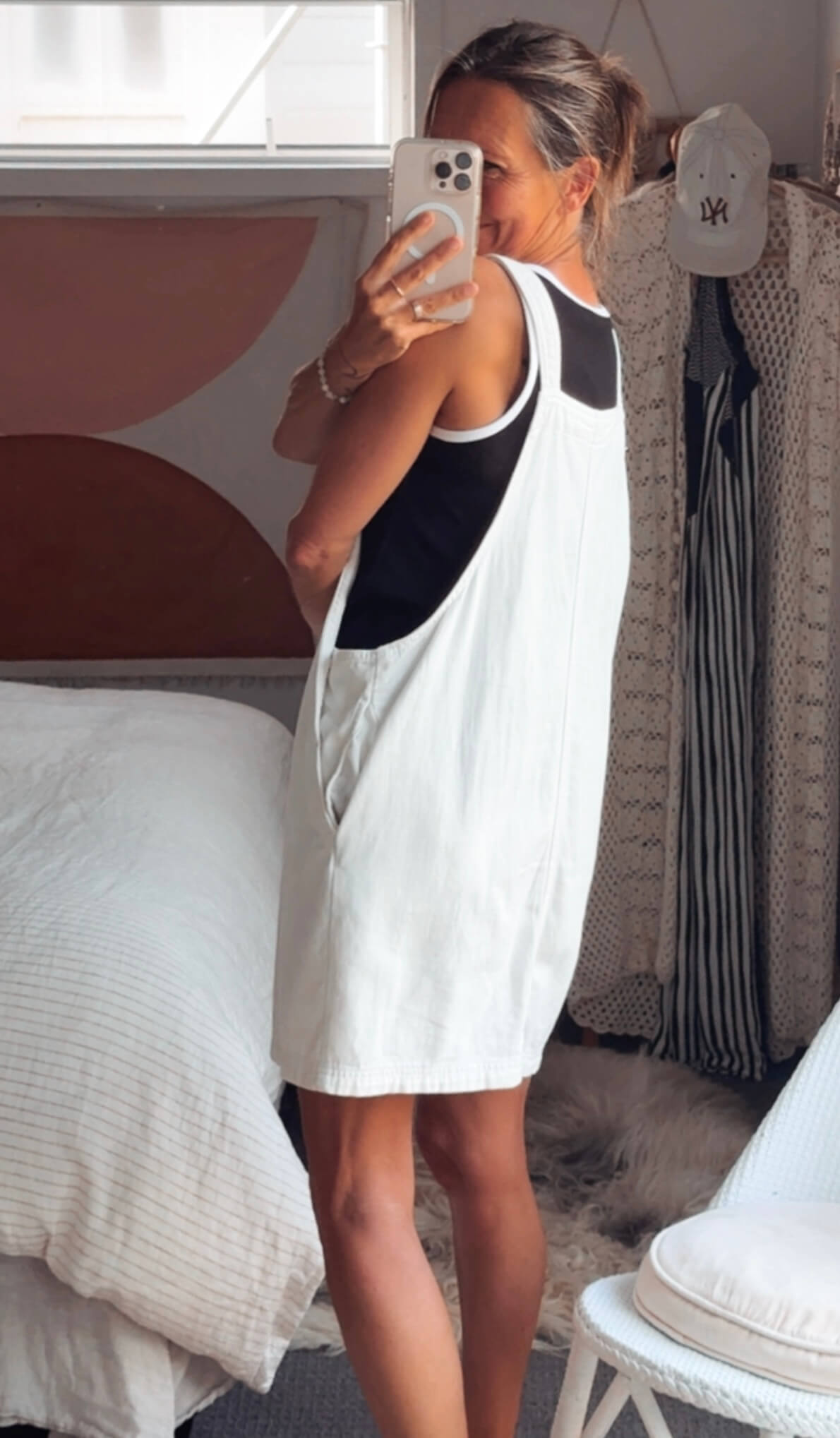 CREAM DENIM // Pinafore Dress // Size 10