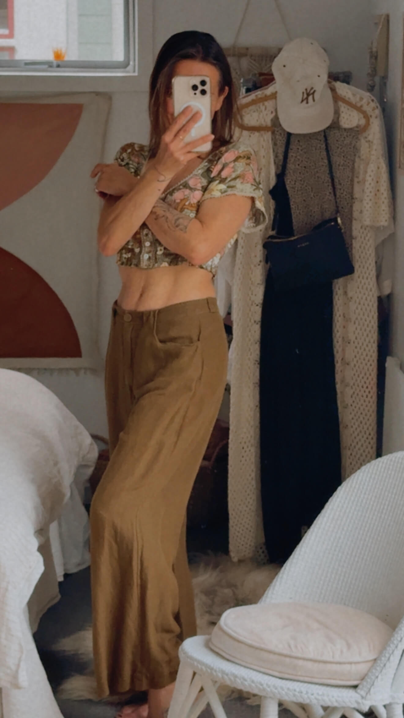 ILAM // Linen Wide Legged Pants // Khaki // Size 8
