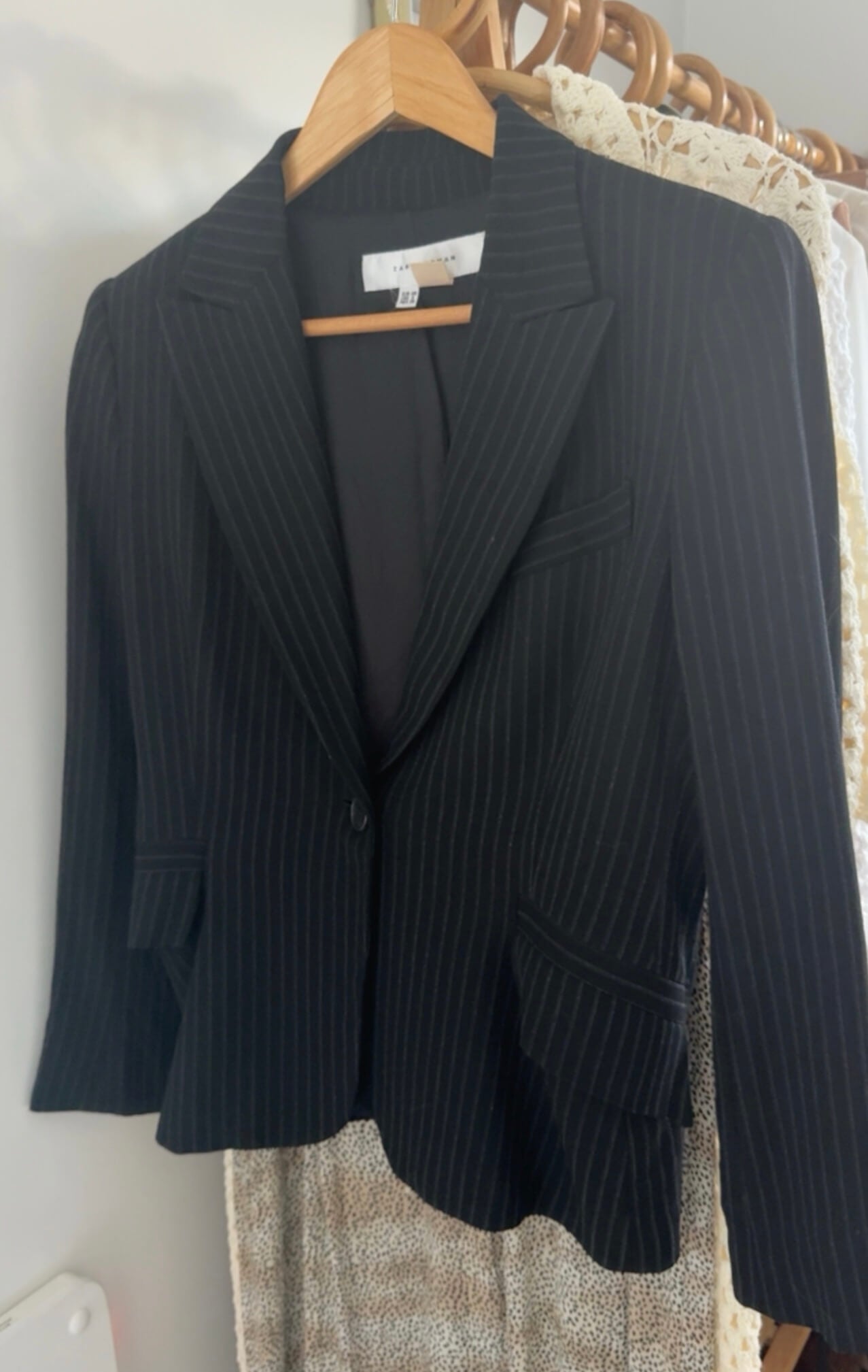 ZARA WOMAN // Navy Pinstriped Suit // Small