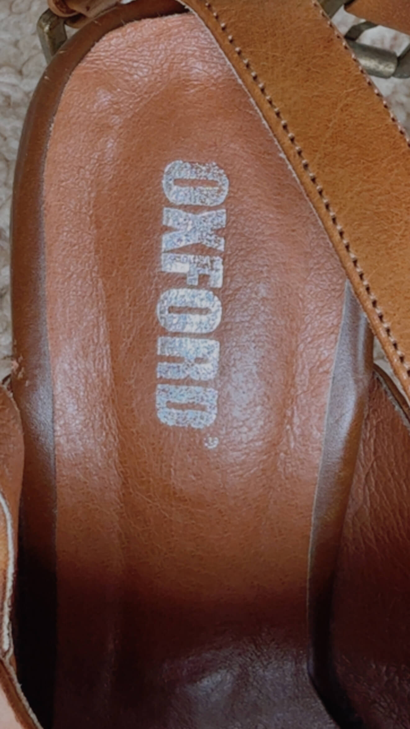 OXFORD // Tan Leather Heels // Size 38/8
