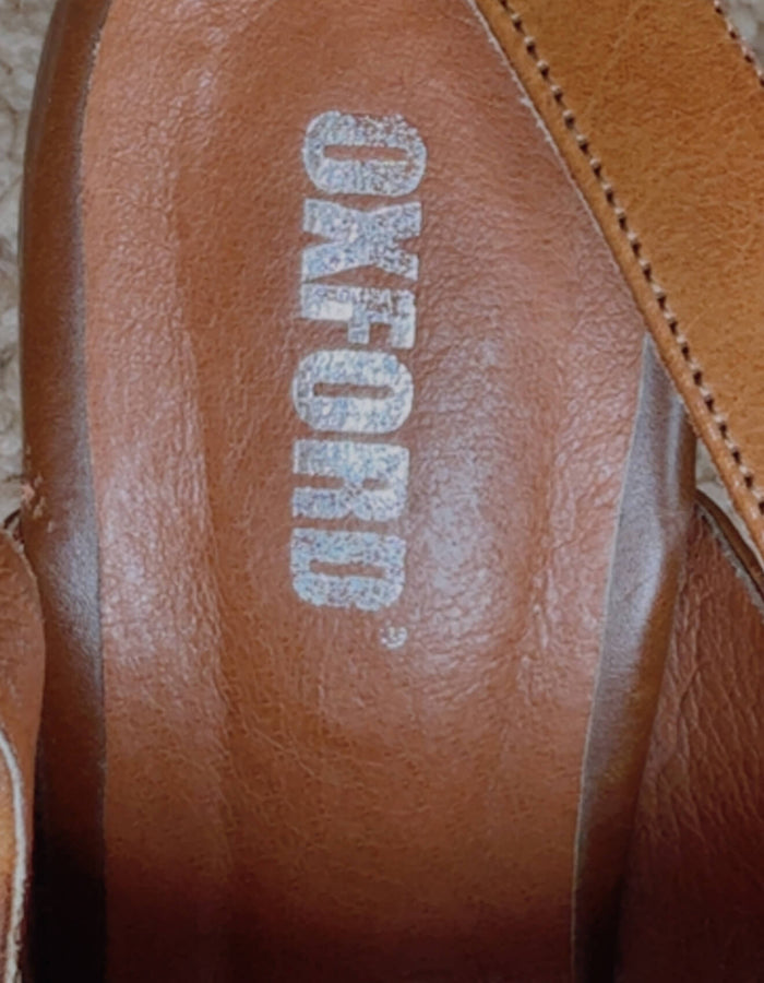 OXFORD // Tan Leather Heels // Size 38/8